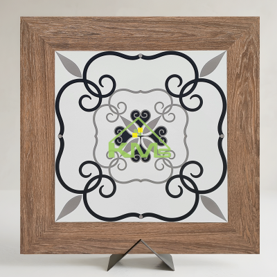 Gạch Novita Wood Harmony 03 – Gạch Bông Viền Gỗ 60x60cm
