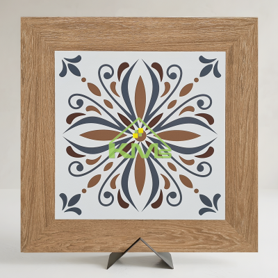 Gạch Novita Wood Harmony 05 – Gạch Bông Viền Gỗ 60x60cm