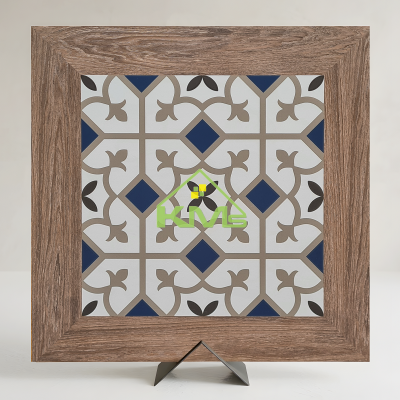 Gạch Novita Wood Harmony 06 – Gạch Bông Viền Gỗ 60x60cm